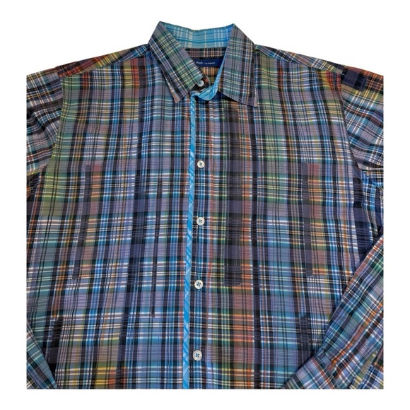 Georg Roth Los Angeles Designer Snap Button Flip Cuffs Mens Shirts Size Large - Picture 5 of 14